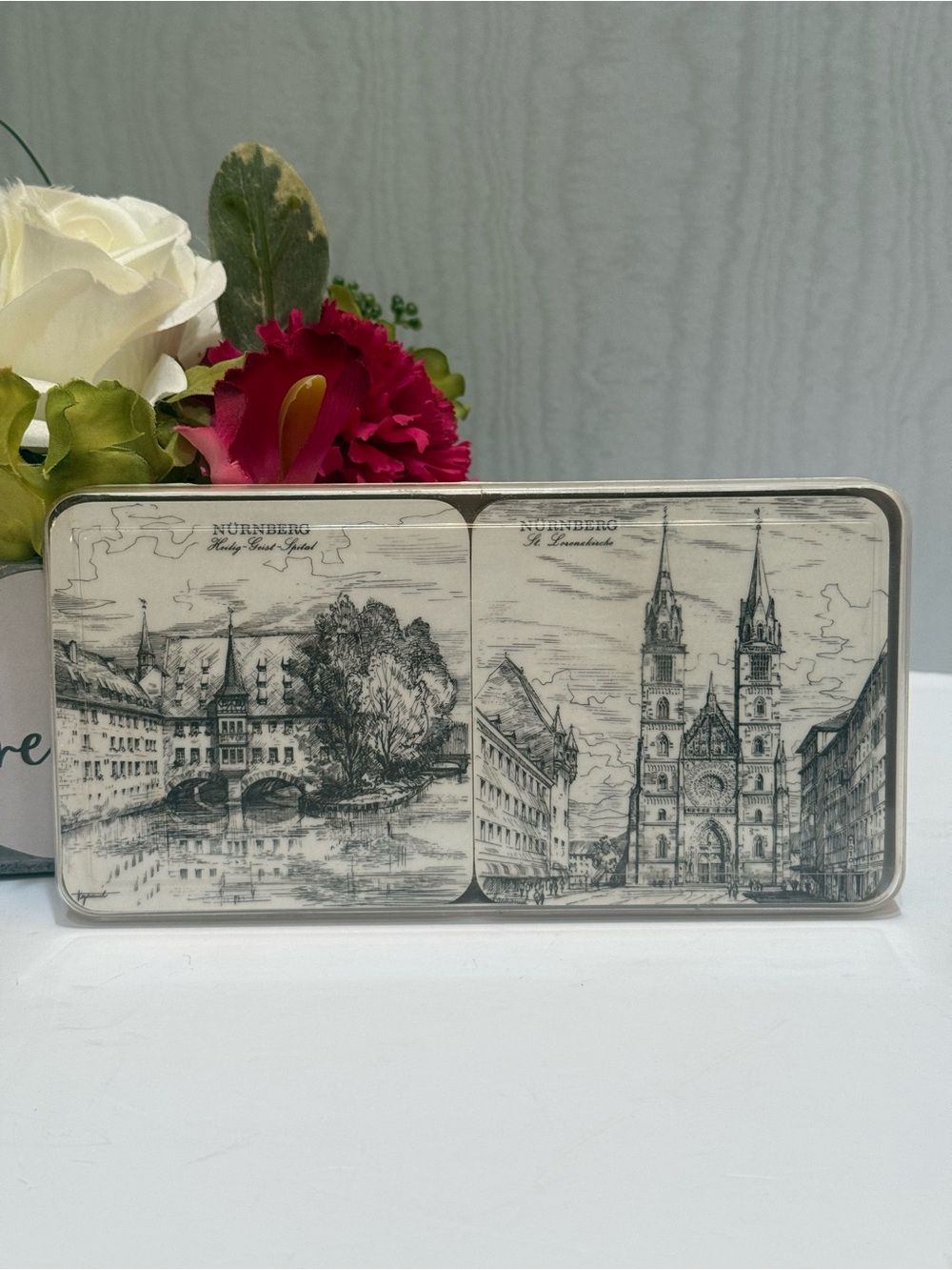 VTG Schuberth Tamat-Serie Melamine Coasters 6 Set Nuremberg Nürnberg Germany Box